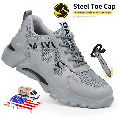 #ad Work Boots Mens Safety Shoes Steel Toe Sneakers Indestructible Shoes Breathable $43.70