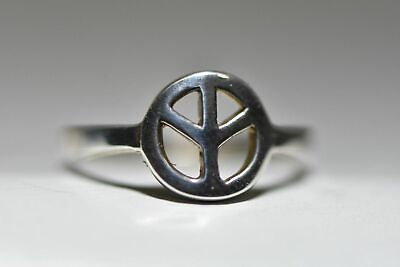 #ad Peace ring love friendship band sterling silver children women size 5 6.7 7.75 $28.00