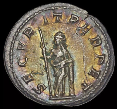 #ad 238 44 AD Gordian III Silver Antoninianus Beautiful toning $337.25