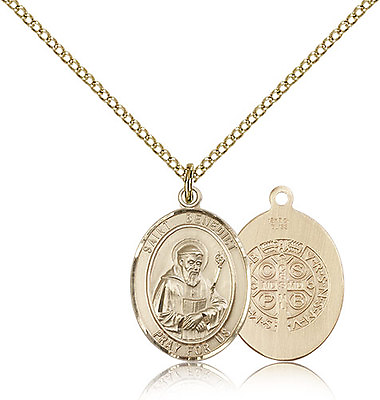 #ad Saint Benedict Medal For Women Gold Filled Necklace On 18 Chain 30 Day M... $165.00