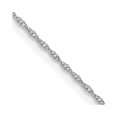 #ad 13quot; 14K White Gold .6 mm Carded Cable Rope Chain Necklace $78.95