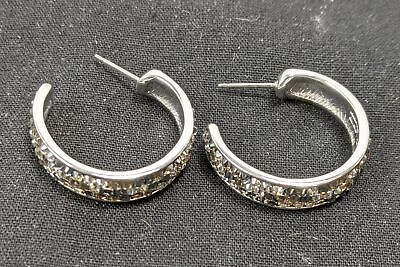#ad Judith Leiber Hoop Earrings Silver and Plated Small Women#x27;s $180.00