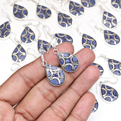 #ad Lapis Lazuli Silver 925 Earrings Sterling Gemstone Jewelry Earring Handmade $35.99
