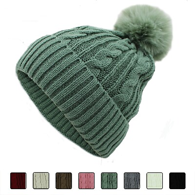 #ad Women Pom Pom Beanies Hat Winter Hats for Women Cold Weather Warm Knit. $10.99