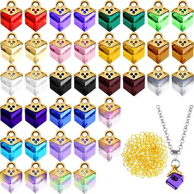 #ad 40 Pieces Cubic Crystal Charms Assorted Crystal Dangle Charms Pendants� $11.89