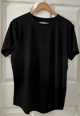 #ad CUTS Clothing Mens Black Curve Hem Pyca Pro Short Sleeve T Shirt Size M Stretch $22.09