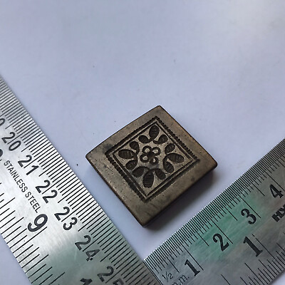 #ad jewelry stamp die seal an old bell metal or bronze flower pattern $39.30