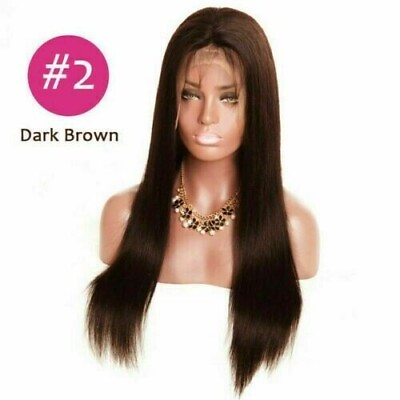 #ad 26quot;BRAZILIAN GLUELESS SILK BASE TOP FULL LACE WIG 150% DENSITY STRAIGHT COLOR 2# GBP 799.00