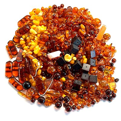 #ad Honey Baltic Amber Varied Shapes Sizes Drilled Beautiful Gemstones Set 134 g $69.99