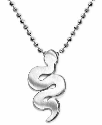 #ad Alex Woo Sterling Silver Signs Snake Pendant Necklace $148.00 $109.98