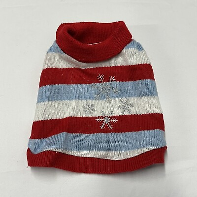 #ad Build a Bear Red White Blue Snowflake Turtleneck Sweater **See Description** $10.99