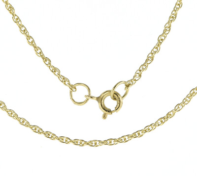 #ad 9ct Gold Prince of Wales Rope 1mm Chain Necklace GBP 269.98