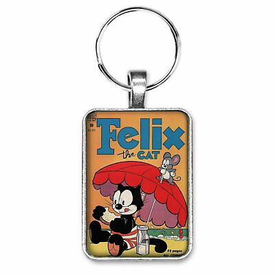 #ad Felix The Cat Aug. Sept. Cover Key Ring or Necklace Classic Cartoon Comic Book $12.95
