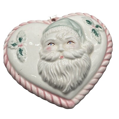 #ad vintage Silvestri Christmas Ornament Santa Holly Berry Heart potpourri READ $25.99