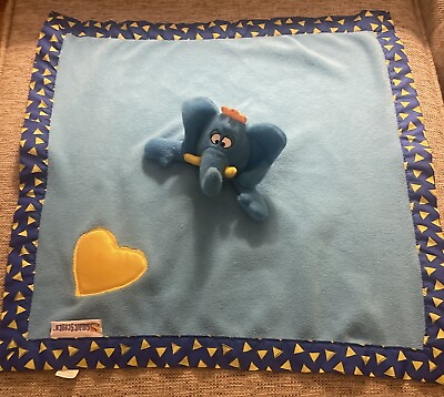 #ad Smart Scents Blue Elephant Yellow Heart Soft SECURITY Blanket Unisex Baby plush $28.00