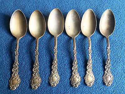 #ad Gorham set of 6 sterling silver teaspoons made by Gorham Company in 1853. $500.00