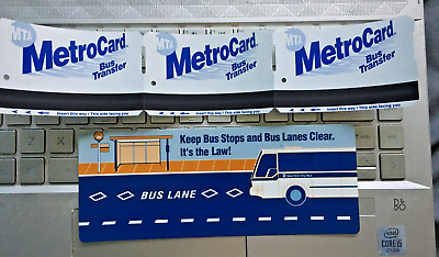 #ad MetroCard Keep Bus Stops and Bus Lanes Clear. amp; Bus Transfers $7.50