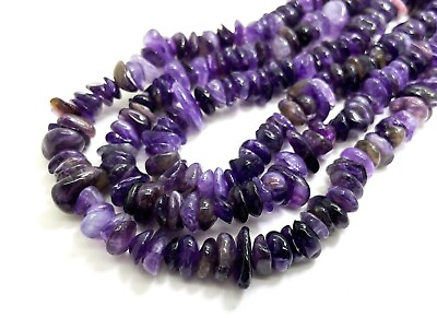 #ad Natural Purple Amethyst Flat Chips Nugget Assorted Size Gemstone Beads PG80 $9.86