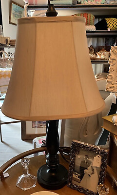 Vintage Black Lamp with Lampshade Desk Lamp Table Lamp Lampshades $23.40