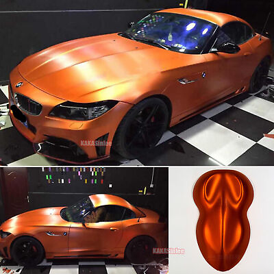 #ad Full Car Wrap Brushed Metal Satin Chrome Vinyl Sticker Orange 50FT x 5FT US $275.99