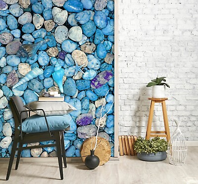 #ad 3D Blue Conch O2497 Wallpaper Wall Murals Removable Wallpaper Sticker Eve AU $376.99