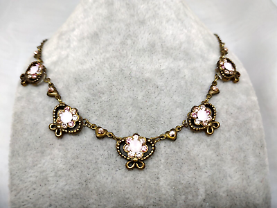 #ad Lovely Delicate Necklace With Pink Crystals By Michal Negrin $86.13