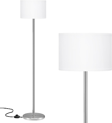 #ad Ambimall Floor Lamp for Living Room Modern Silver Floor Lamp with Shade Tall L $69.99