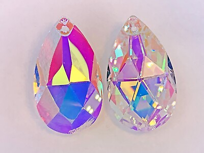 #ad AB Clear Asfour Full Lead Crystal Prism Pearshape 50mm 135 Pieces Suncatcher $126.99