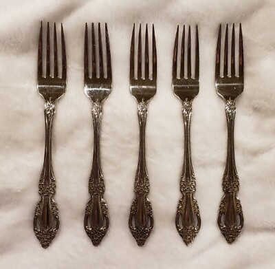 #ad ONEIDA DISTINCTION DELUXE HH Stainless RAPHAEL Dinner Forks 7¼quot; Set Of 5 $59.87