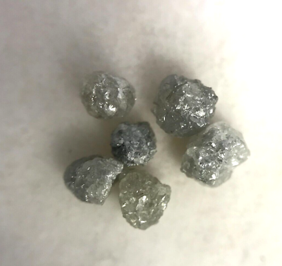 #ad AFRICAN NATURAL DIAMOND LOT 6 PCS 1.93TCW GRAY SILVER SPARKLING BALL MIX SHAPE $29.58