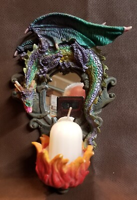 #ad Dragon with Mirror amp; Candle Holder Resin $25.00