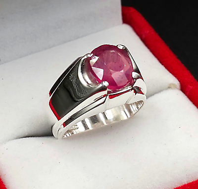 #ad Man Ruby Ring Natural Ruby Ring 925 Silver Yaqoot Ring Real Yaqoot Stone $140.00
