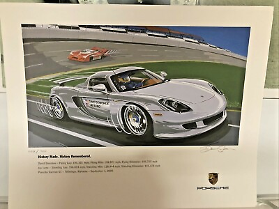 #ad 2005 FACTORY Porsche Poster Carrera GT History Remember Signed Dennis Simon $250.00