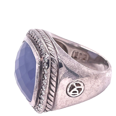#ad David Yurman Chalcedony Diamond Sterling Silver Ring $895.00