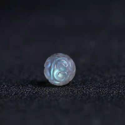 #ad 14mm Natural Rainbow Light Labradorite Gemstone Crystal carving one Bead $78.00