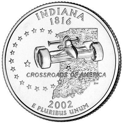 #ad 2002 P Indiana State Quarter $1.55