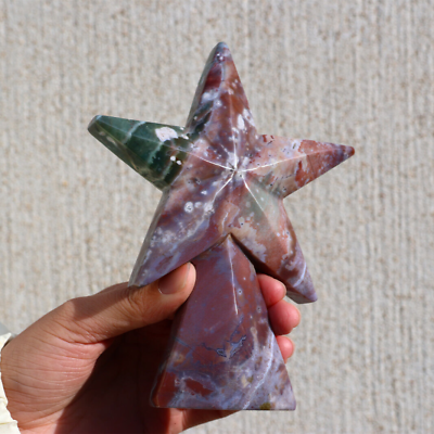 #ad 270g Natural Ocean Jasper Quartz Carved Star tree Skull Crystal Reiki Gem Decor $63.92