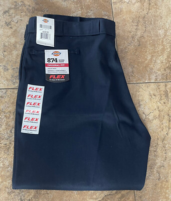 #ad Dickies Navy Blue 874 Original Fit Flex Work Pants Men’s Size 50x30 $50.00