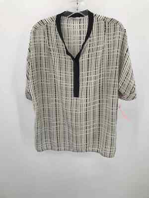 #ad Pre Owned Vince Ivory Size 6 Printed Blouse $40.79