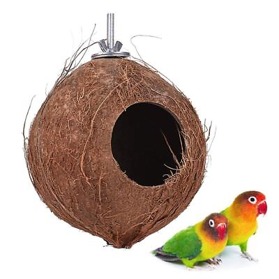 #ad Pet Bird Natural Coconut Shell Bird House Parakeet Budgie Cockatiel Finch Spa... $25.37