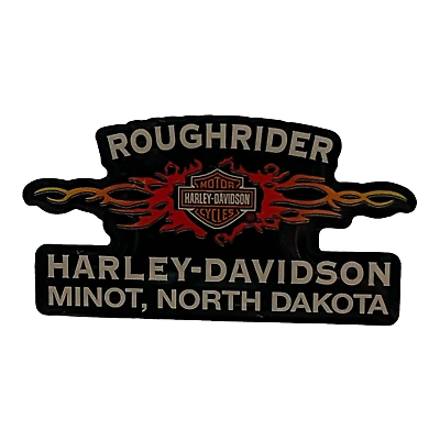 #ad Roughrider Harley Davidson Minot North Dakota Vest Jacket Lapel Double Pin 2006 $8.87