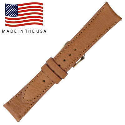 #ad 17mm Tan Montana Genuine Leather Long Watch Strap MADE IN THE USA 6507 17 $14.95