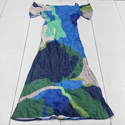 #ad Anthropologie Blank London Painterly Multi Off The Shoulder Slip Dress Women XSP $85.00