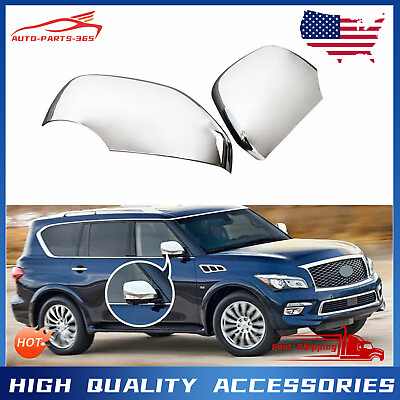 #ad Pair ABS Chrome Side Rear Mirror Cover For Infiniti 2011 2023 QX56 QX80 4 Door $53.00