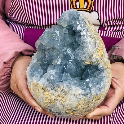 #ad 2570G Natural Beautiful Blue Celestite Crystal Geode Cave Mineral Specimen 680 $142.00