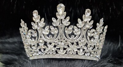#ad Bridal silver Tiaras crown hair headpieces for bride $129.00
