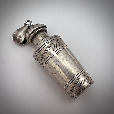 #ad Vintage Pendant 925 Sterling Silver Women#x27;s Jewelry Bottle Flask for Perfume Oil $170.00