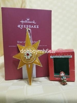 #ad Hallmark 1988 2016 Star of Bethlehem Little Drummer Boy mini Ornament LOT $17.39