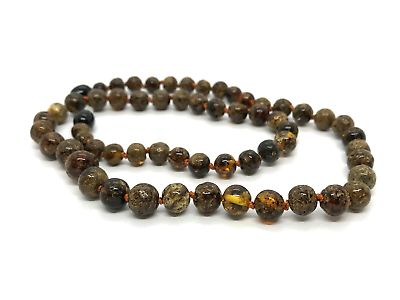 #ad Baltic Necklace AMBER Natural Gift Dark Beads Raw Round Bead Jewelry 112g 3281 $48.97