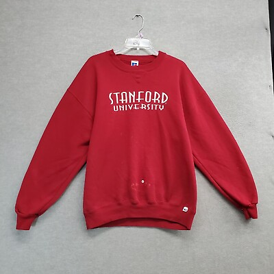 #ad VINTAGE Stanford University Men Sweatshirt XL Red Logo Embroidered READ $28.46